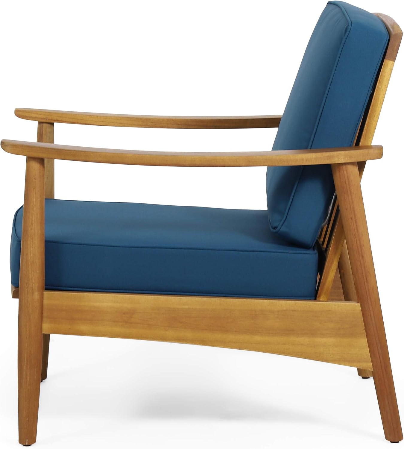 Christopher Knight Home Willowbrook Outdoor Club Chair with Cushion - Acacia Wood - Black (Set of 2)