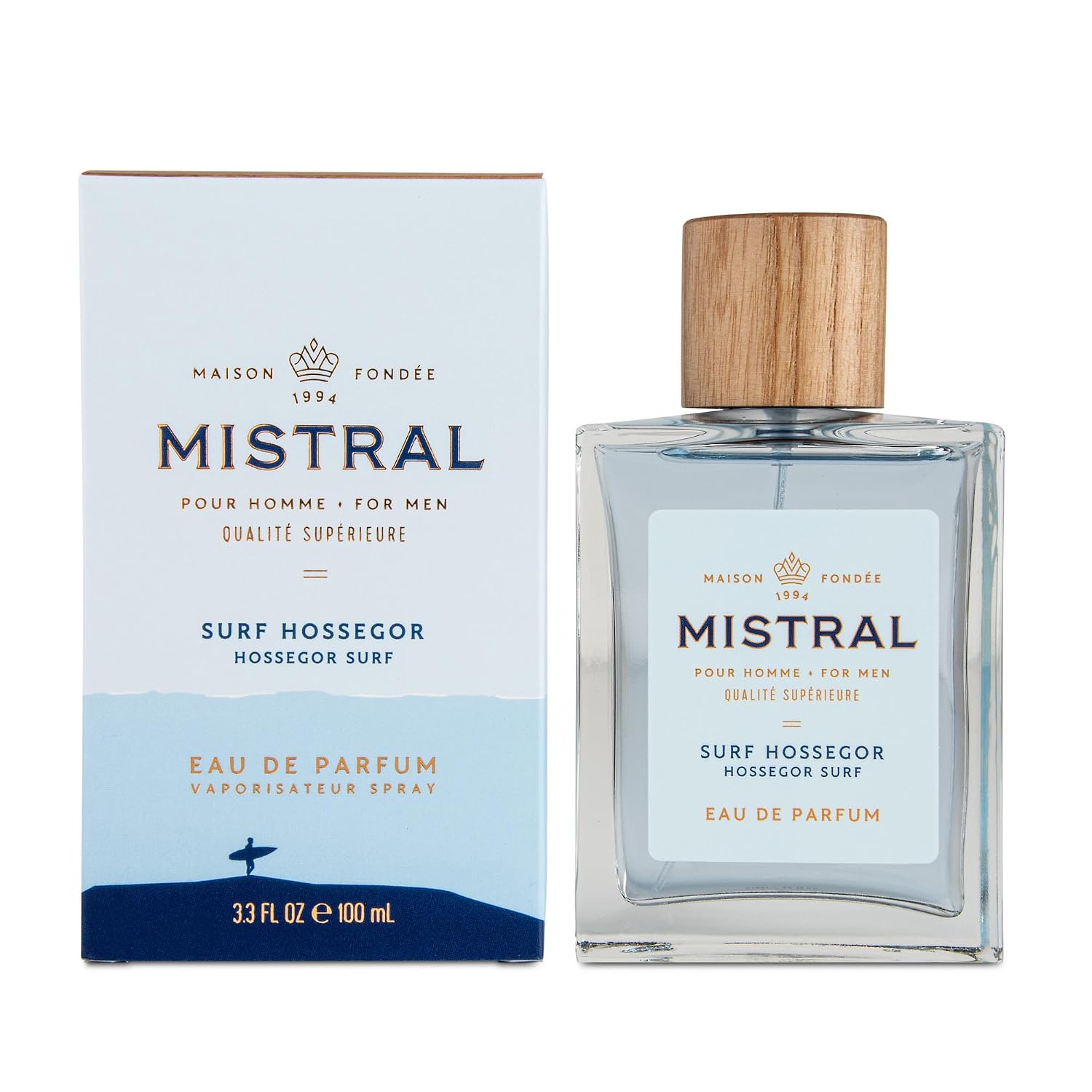 Mistral Bourbon Vanilla Eau de Parfum for Men, Men's Cologne, 3.4 Oz | Warm & Sweet Masculine Scent with Vanilla, Patchouli & Sandalwood, Cruelty-Free, Long-Lasting Perfume, Made in France