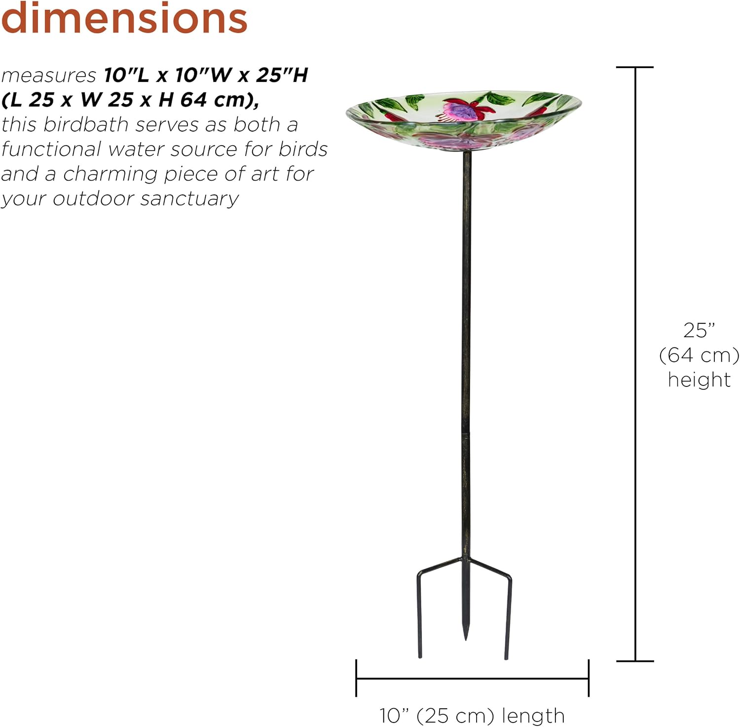 Alpine Corporation 25" Tall Outdoor Birdbath with Planter Pedestal Yard Statue, Stunning Garden Accent, 15" Round, Green