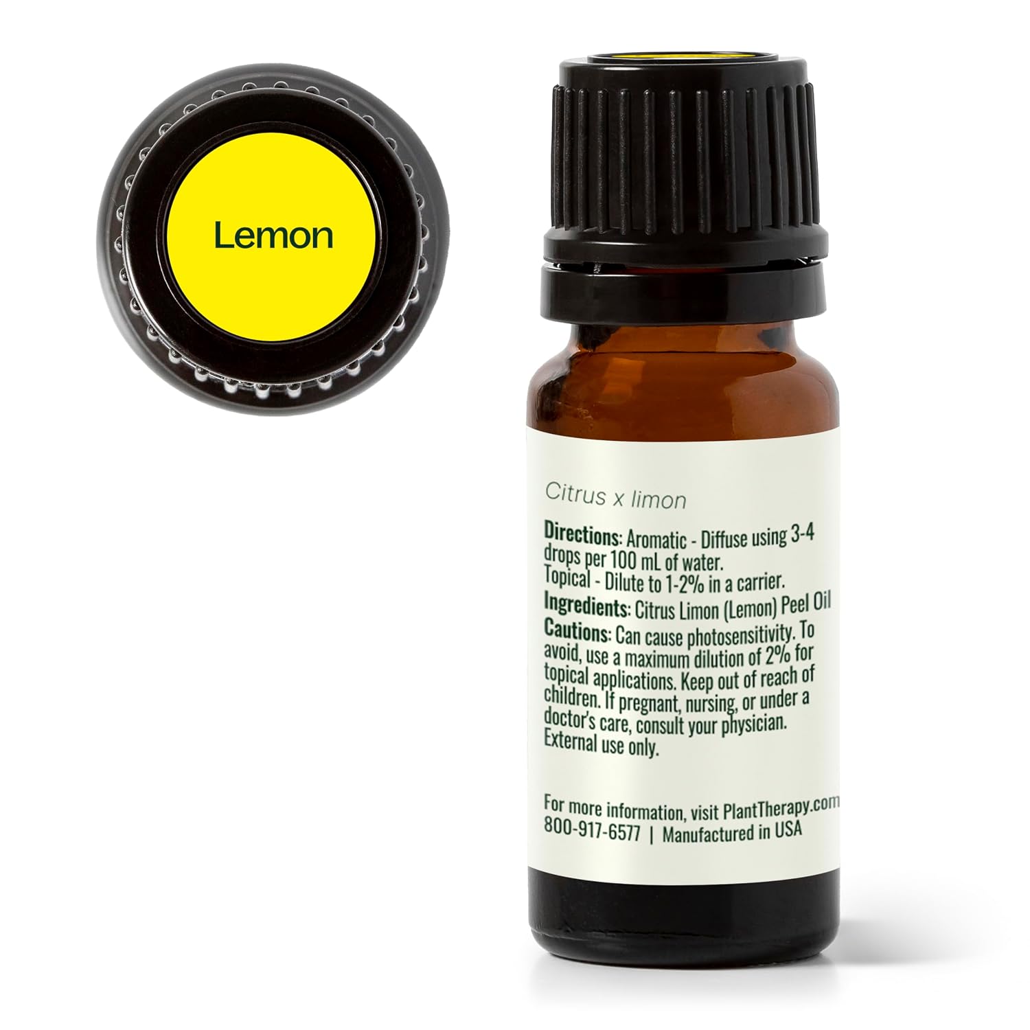 Plant Therapy Lemon Essential Oil for Diffusing 10 mL Pure and Undiluted | Natural Aromatherapy, Lemon Oil for Skin & Cleansing