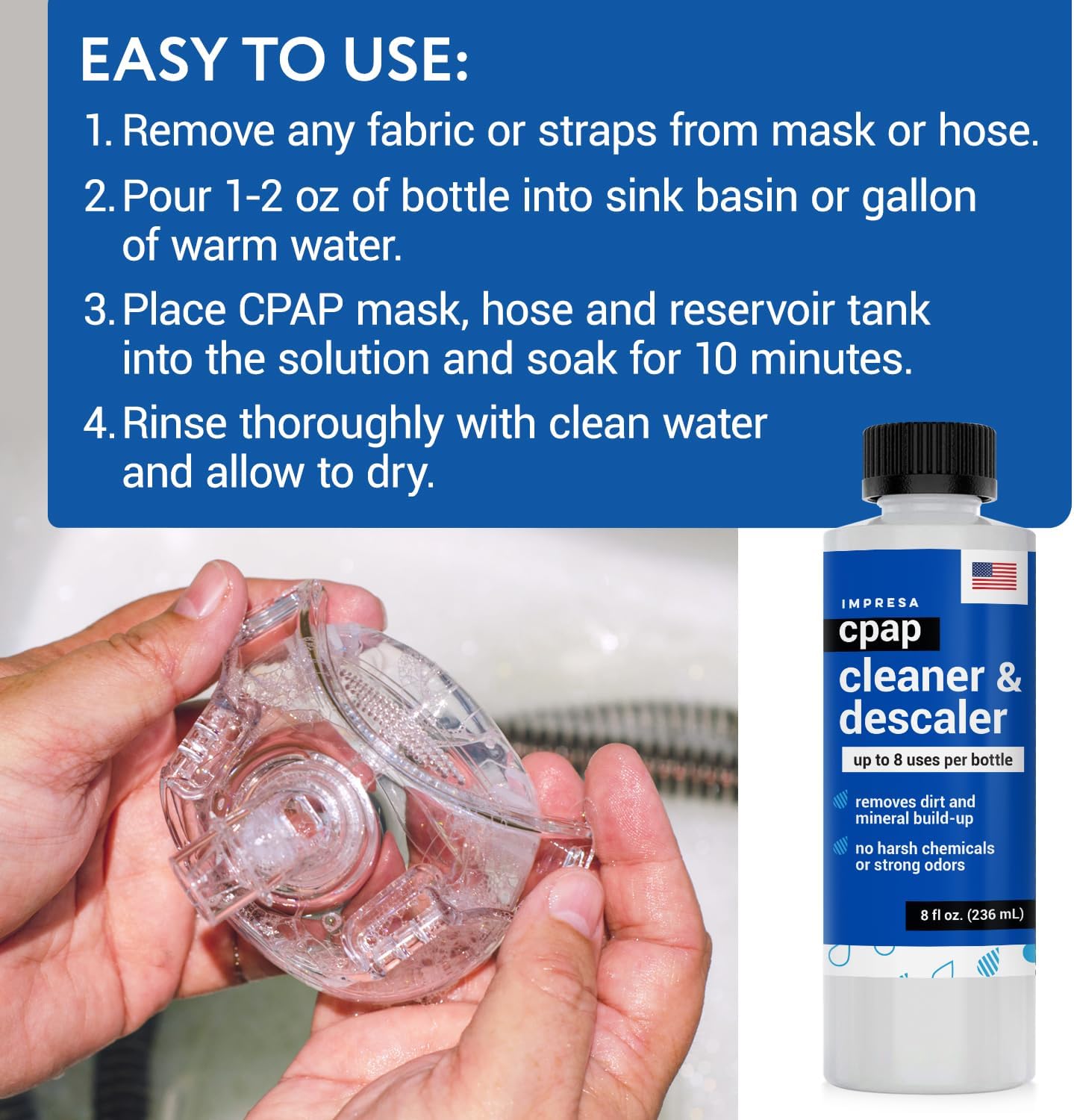 IMPRESA CPAP Cleaning Solution - 2-Pack