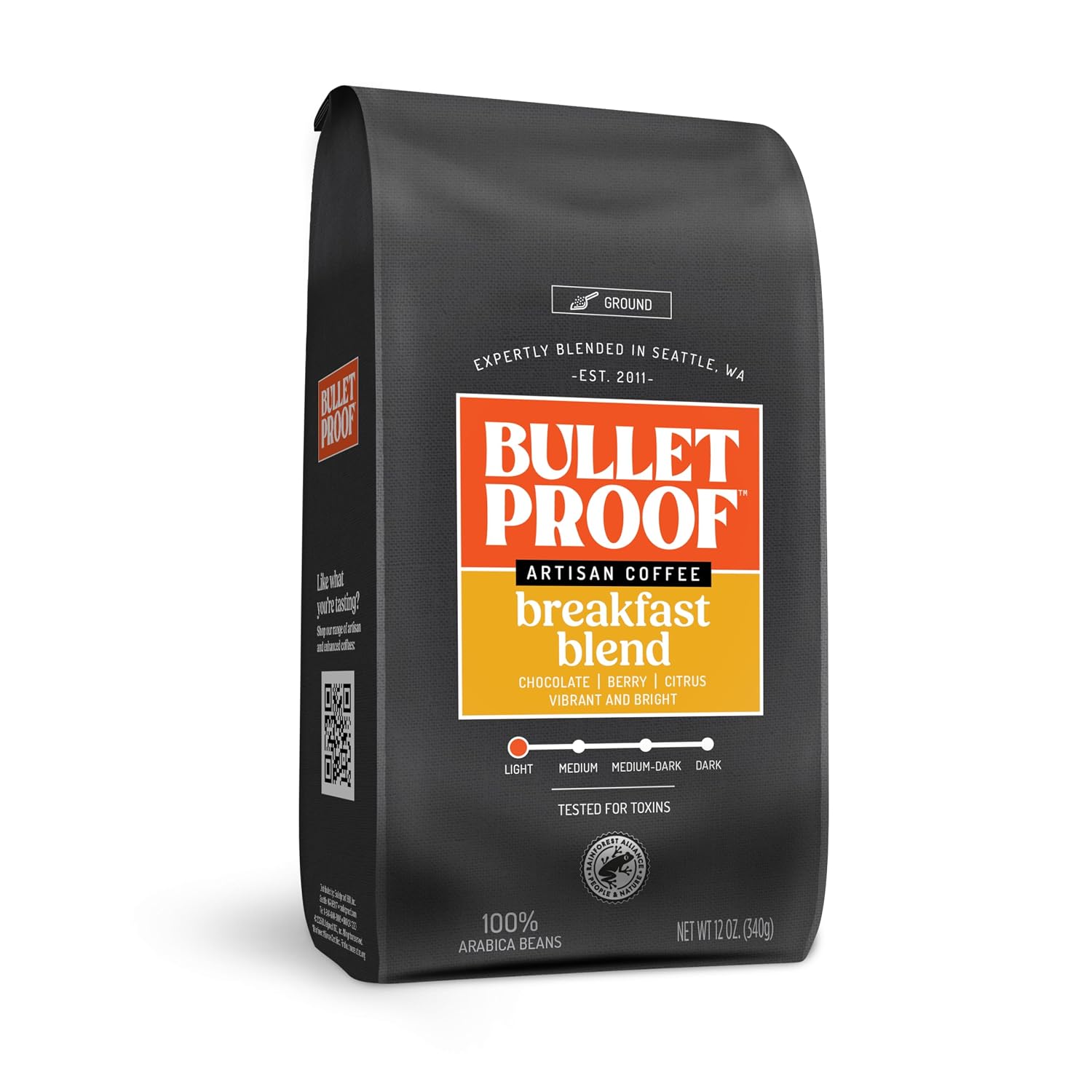 Bulletproof French Kick Dark Roast Ground Coffee, 12 Ounces, 100% Arabica Beans, Clean Coffee Tested for Toxins, Packaging May Vary