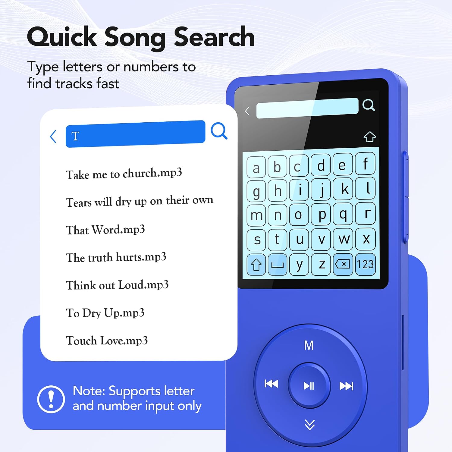 AGPTEK A02S 16GB MP3 Player, 65 Hours Playback Music Player, Dark Blue | Lossless Sound, Supports up to 128GB