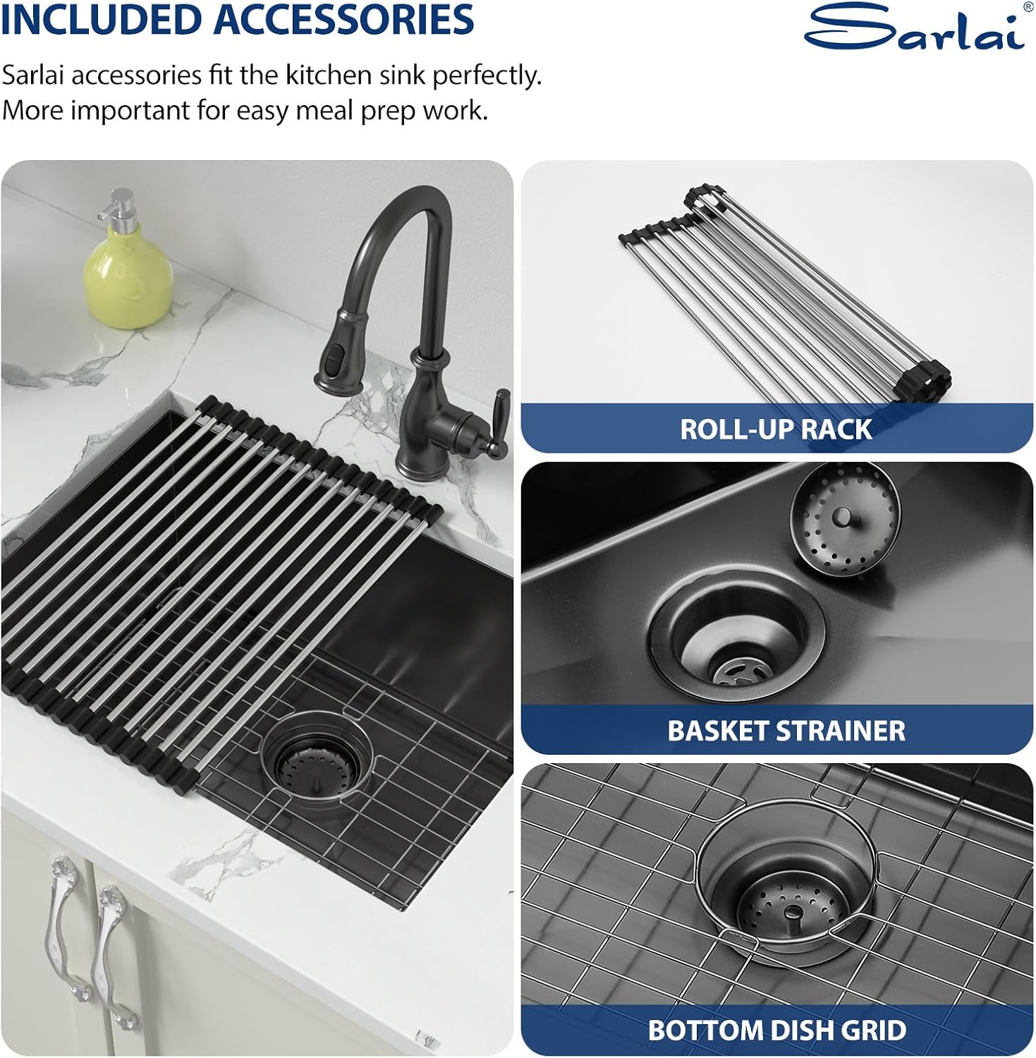 Sarlai 21 Inch Undermount Laundry Sink 21x18x12 Inch Undermount Laundry Utility Sink Deep Single Bowl 16 Gauge Stainless Steel Laundry Tub Sinks