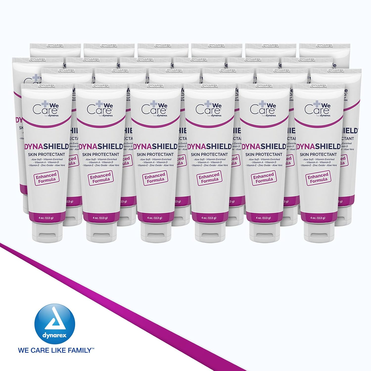 Dynarex DynaShield Skin Protectant Barrier Cream - Zinc Oxide Cream with Vitamins A, D, E, Aloe Vera - Protective Ointment