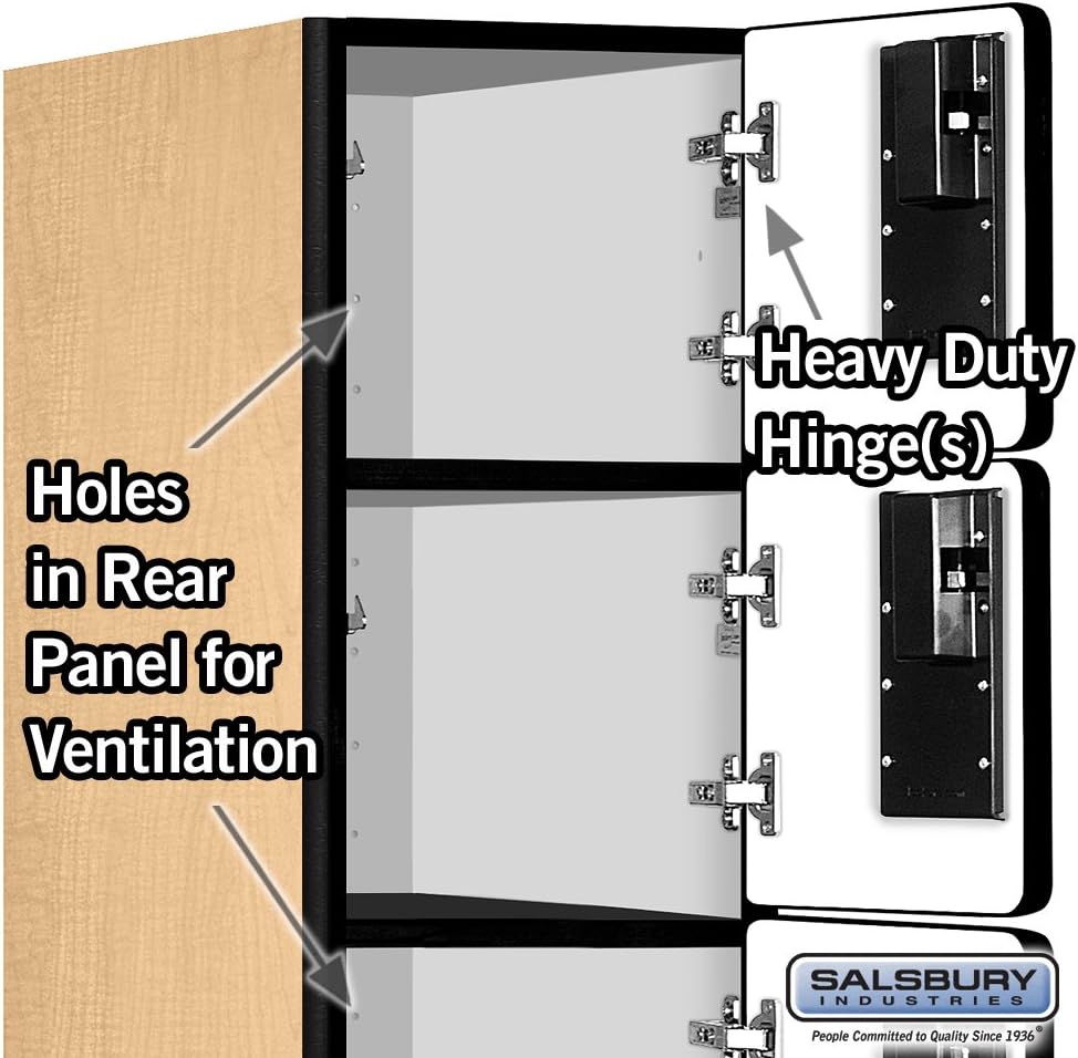 Salsbury Industries 36365MAH Six Tier Box Style Designer Wood Locker, 6' 3" x 15", Mahogany