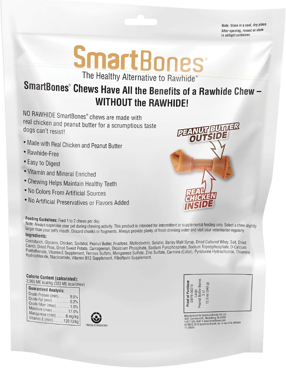 SmartBones Large Chews, Treat Your Dog to a Rawhide-Free Chew Made with Real Meat and Vegetables | With With Real Chicken, Easy To Digest Chew, Vitamin & Mineral Enriched, Helps Maintain Healthy Teeth, For Large Dogs