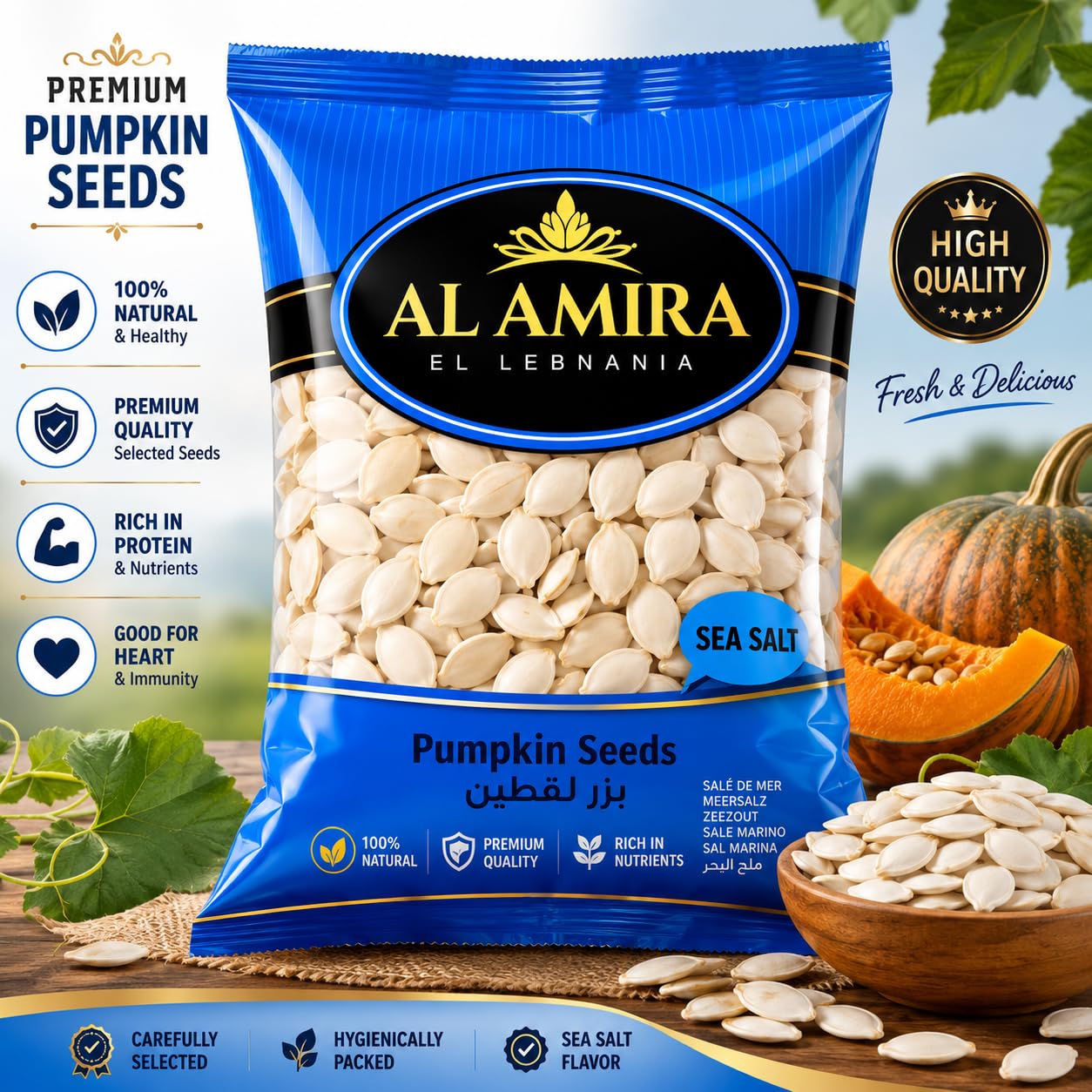 Al Amira Pumpkin Seeds 10.58oz (300g), Pack of 2