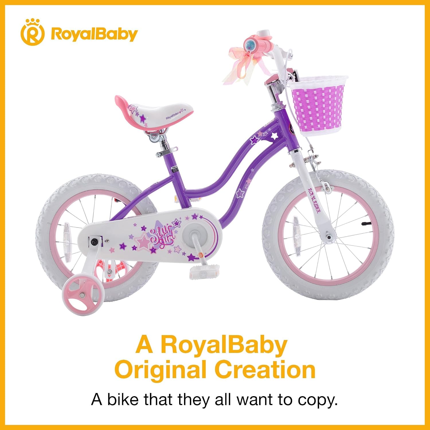 RoyalBaby Girls Bike Classic & EZ Kids Bike, Balance and Pedal Bicycle, 12 14 16 18 20 Inch Toddlers to Big Kids 3-10 Years