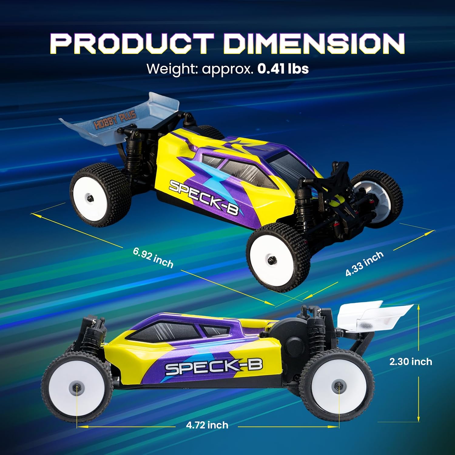 HOBBYPLUS Speck B Elite Brushless 1/24 2WD Mini RC Car - RTR RC Buggy, Fast Mini Racing Buggy – Remote Control Car Racing Vehicles (Razor Magenta)
