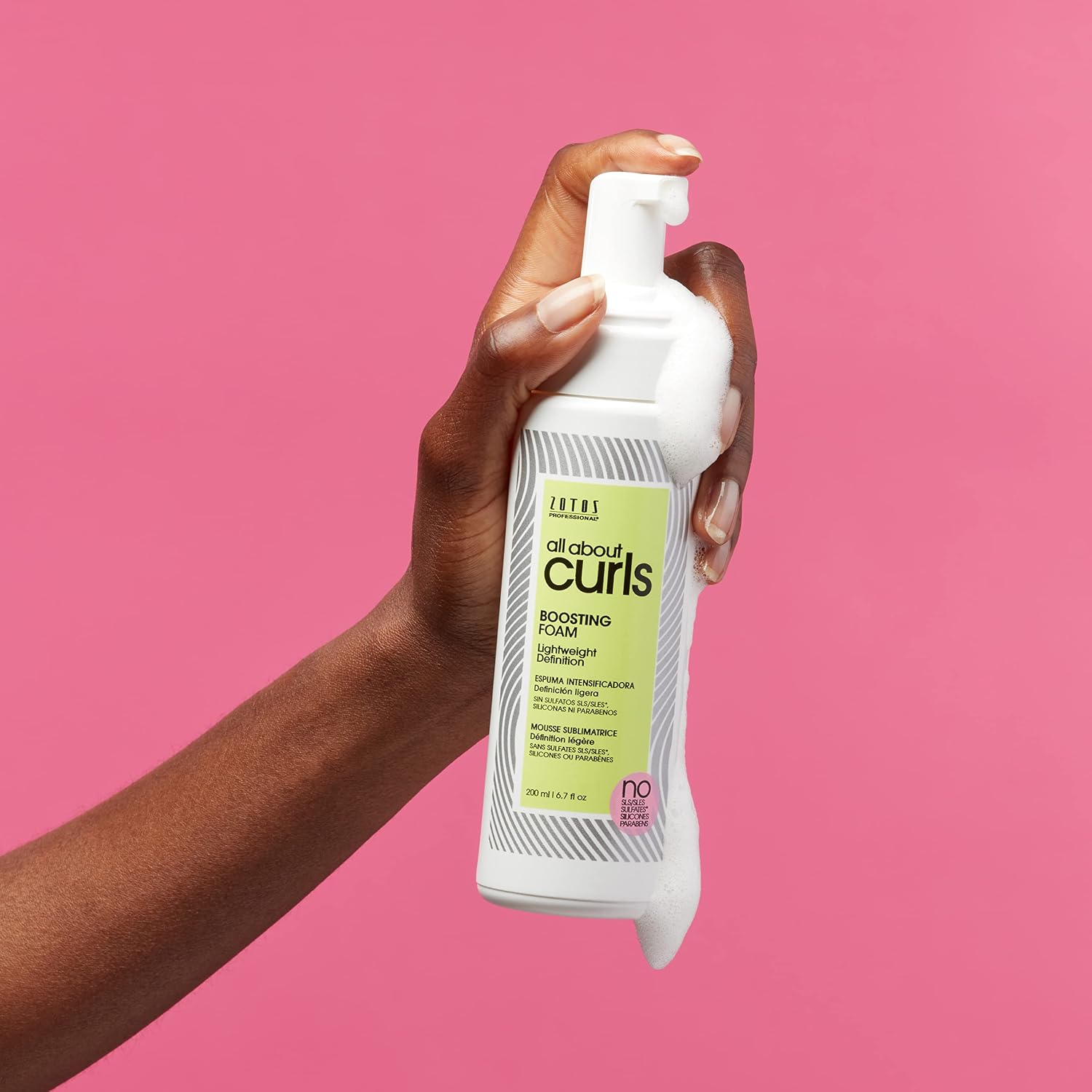 ALL ABOUT CURLS Boosting Foam | For Curly Hair | Lightweight Definition Hold | Volumizing Extra Fullness & Body | Vegan & Cruelty Free | Sulfate &