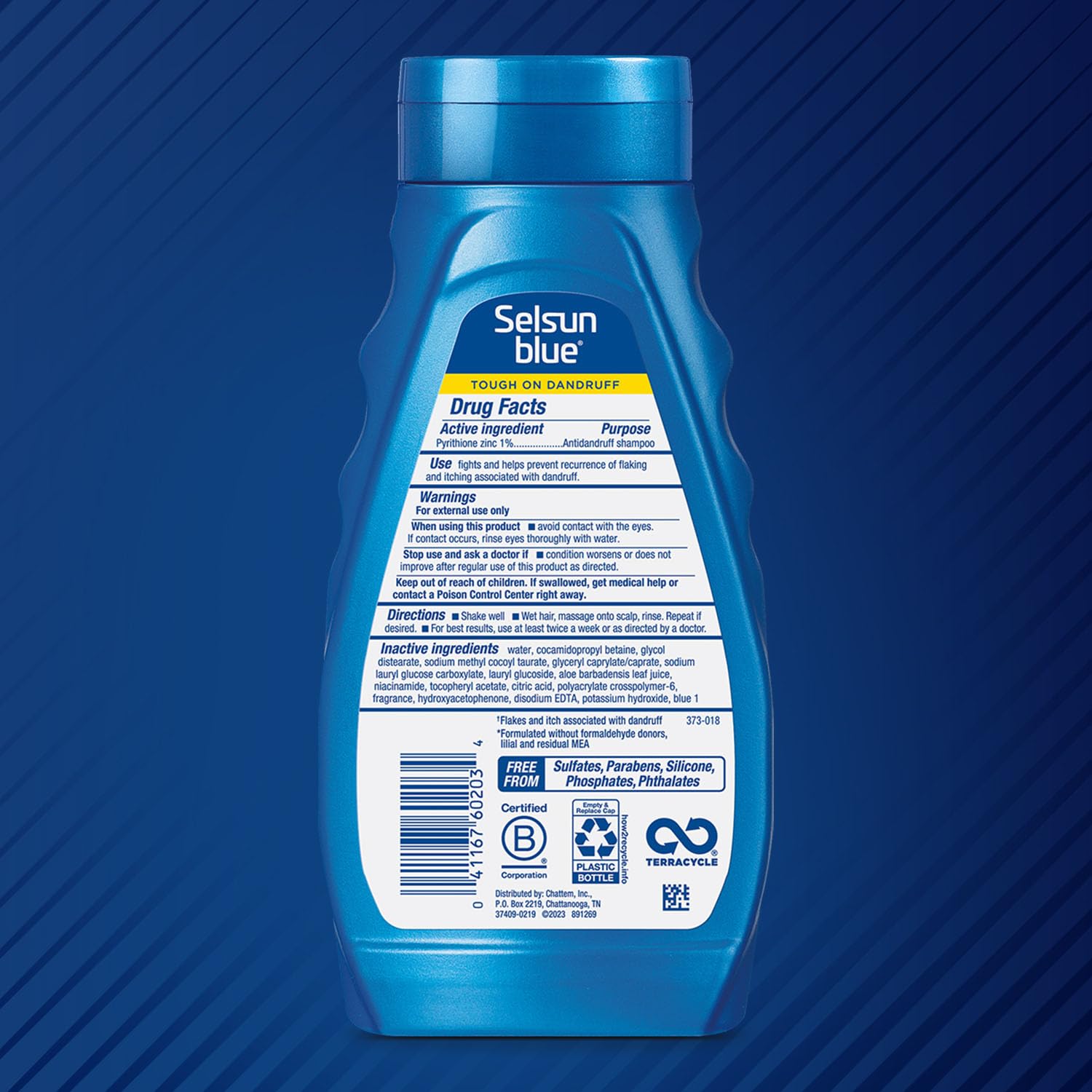Selsun Blue Itchy Dry Scalp Anti-Dandruff Shampoo, 11 fl. oz., Extra-Hydrating Formula, Pyrithione Zinc 1%