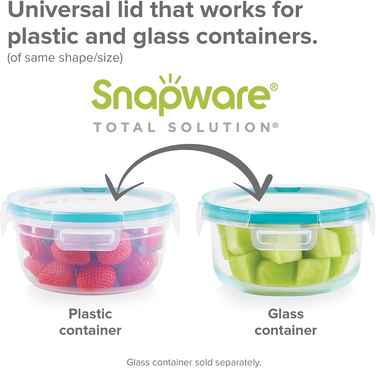 Snapware Glass Total Solutions (12-Pack) Food Storage Containers Set | Airtight & leakproof plastic locking BPA-free lids, freezer, dishwasher, microwave safe