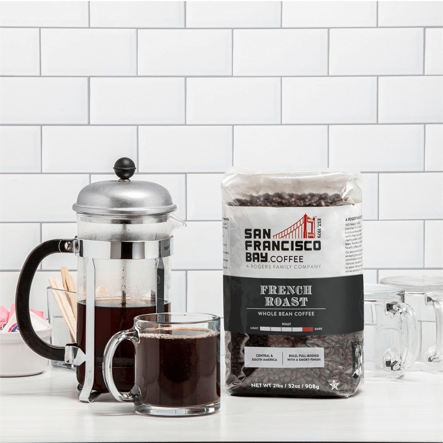 San Francisco Bay Coffee French Roast Whole Bean Coffee, 2 lb bag