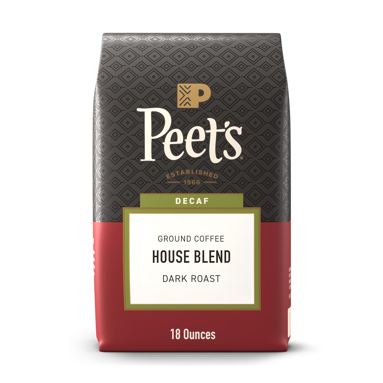 Peet's Coffee, Dark Roast Ground Coffee, Decaffeinated Arabica Coffee - Decaf Major Dickason's Blend 10.5 Ounce Bag