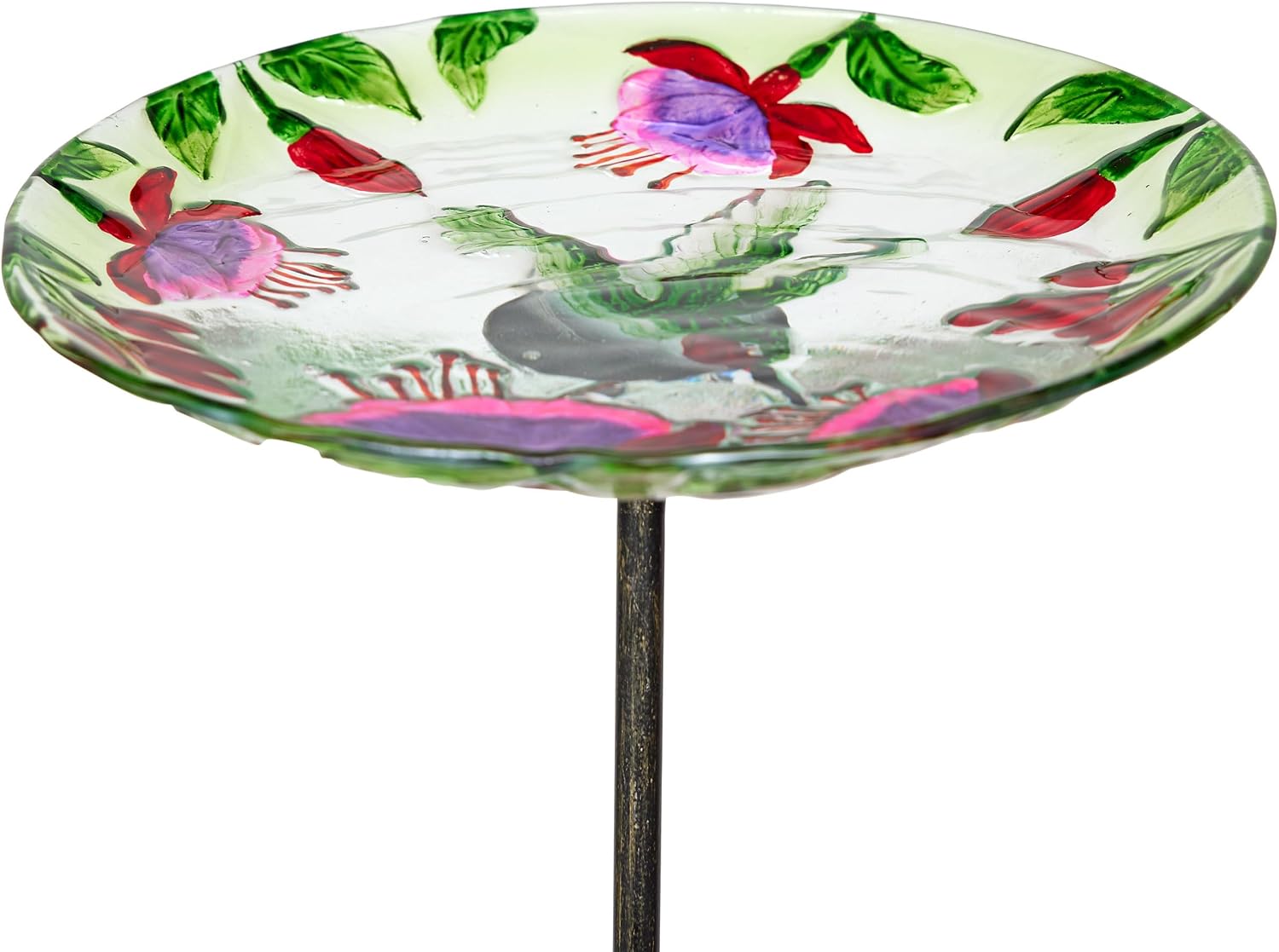 Alpine Corporation 25" Tall Outdoor Birdbath with Planter Pedestal Yard Statue, Stunning Garden Accent, 15" Round, Green