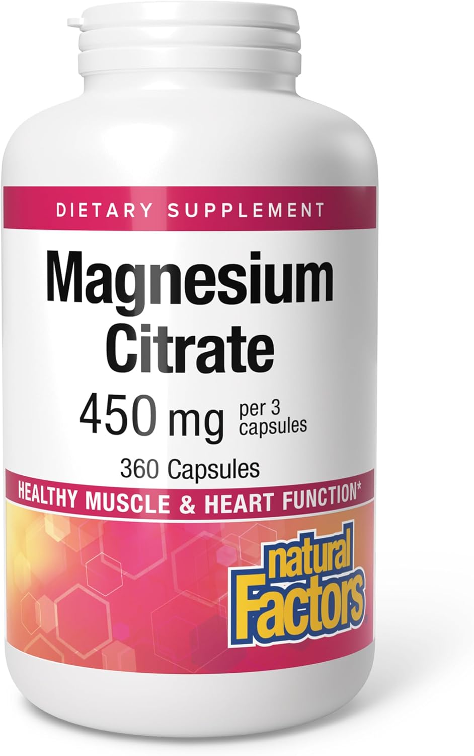 Natural Factors, Magnesium Citrate 150 mg, Muscle and Heart Health Formula, 180 Capsules