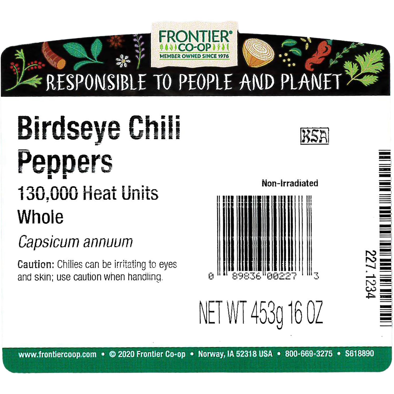 Frontier Co-op Whole Birdseye Chili Peppers 1lb