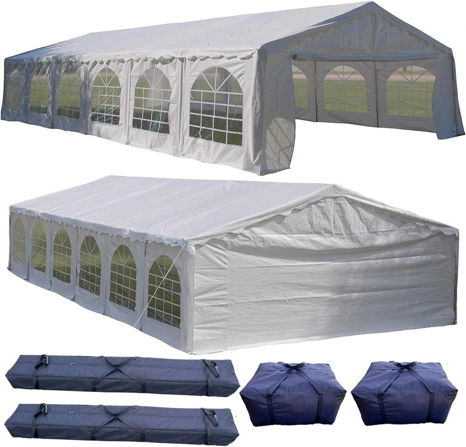DELTA 26'x16' Budget PE Party Tent + (2) Long Bags + (1) Short Bag, Tents for Parties, Canopy Carpas para Fiestas,Wedding Event Tents for Outdoor Events (B Model)