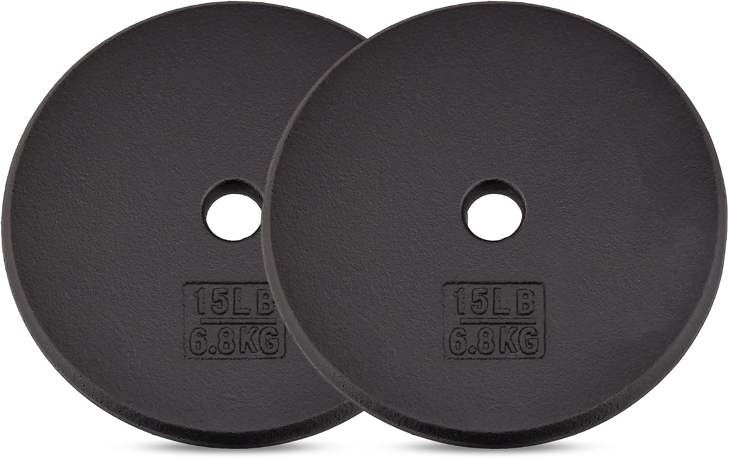 Yes4All Standard Weight Plates, 1-Inch Cast Iron Barbell Weights, Wide Range 5–50 LB, Ideal for Strength Training & Workout Routine, Available in Single, Pair & Set of 4