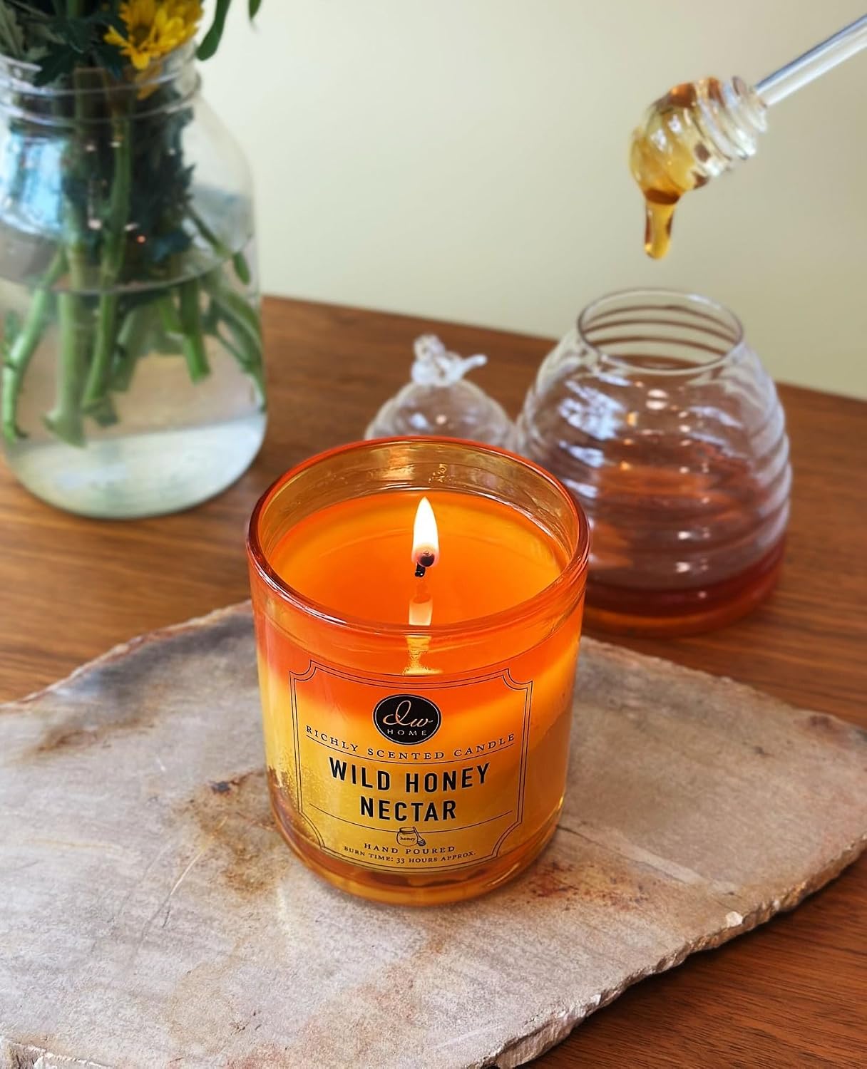DW Home Vanilla Bean Scented Candle for Home, 15 oz, Large Double Wick Candle Jar, Up to 56H Burn Time, Luxury Scented Candle for Relaxation, Gifting, Home Decor