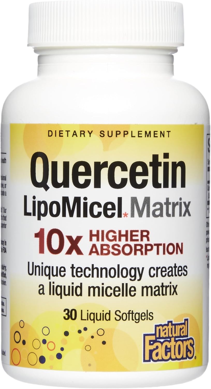 Natural Factors Quercetin LipoMicel Matrix 250 mg, 60 Softgels