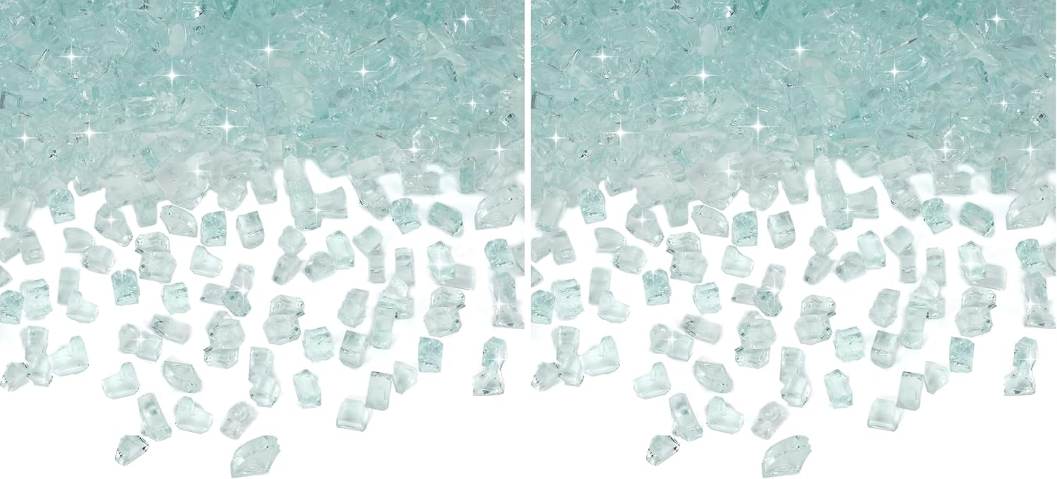 Skyflame 1/4" Pacific Blue Regular Fire Glass for Fire Pit Fireplace