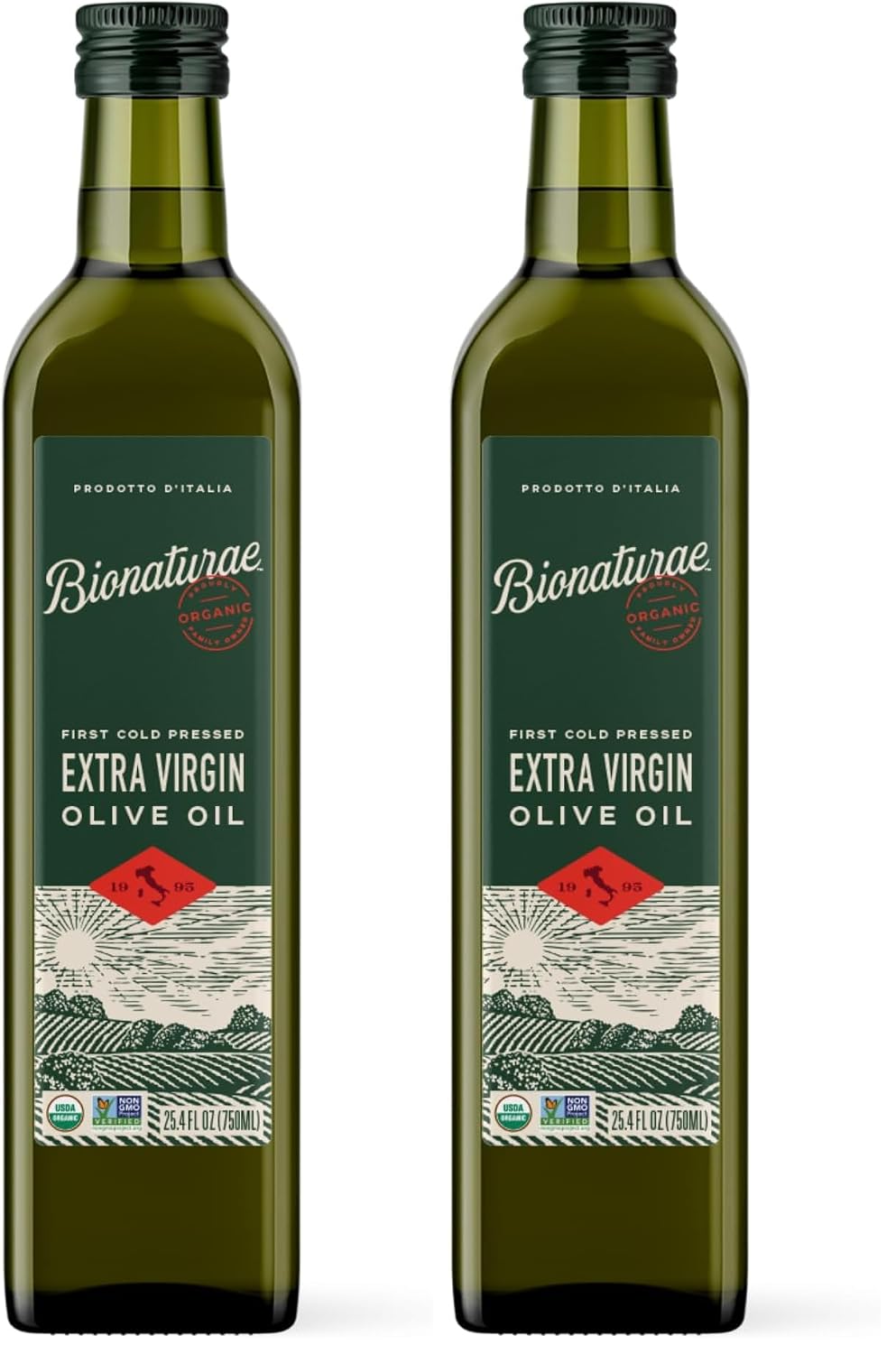 Bionaturae Extra Virgin Olive Oil - Organic Olive Oil, Non-GMO, USDA Certified Organic, Recyclable Glass, 100% Authentic Italian Olive Oil, Made in Italy - 17 Fl Oz