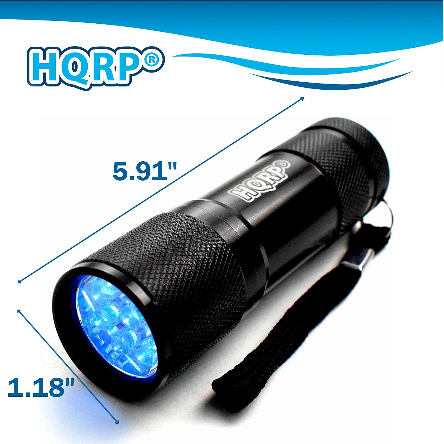 HQRP Professional 365 nM 9 LED Gemstone and Mineral Inspection, Identification, Fluorescence, Glow Flashlight Blacklight