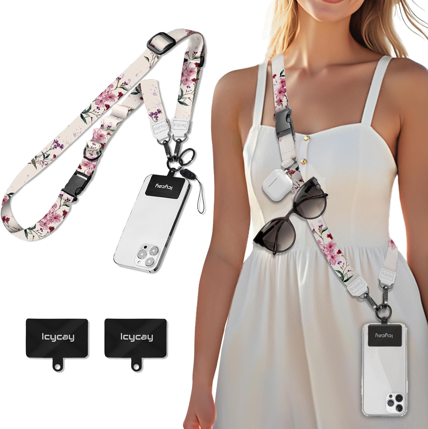 Icycay Phone Lanyard Crossbody Strap Neck Adjustable Teacher Women Cat