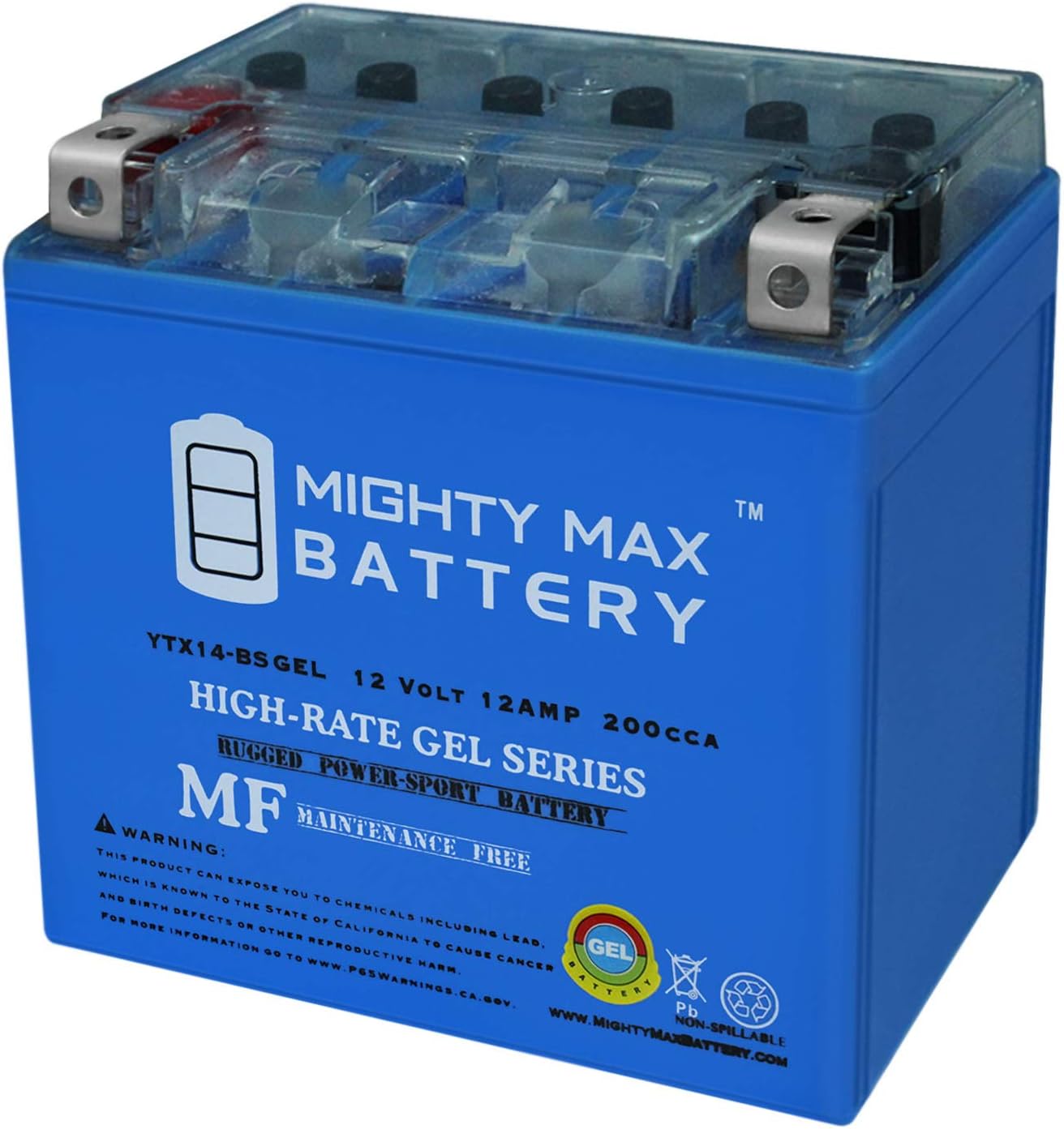 Mighty Max Battery YTX20L-BS GEL -12 Volt 18 AH, GEL Type, 270 CCA, Rechargeable Maintenance Free SLA AGM Motorcycle Battery