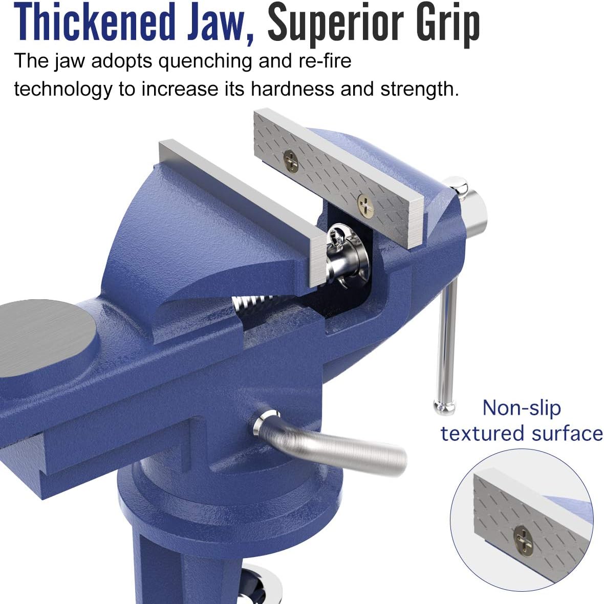 Housolution Universal Table Vise 3 Inch, 360°Swivel Base Bench Clamp