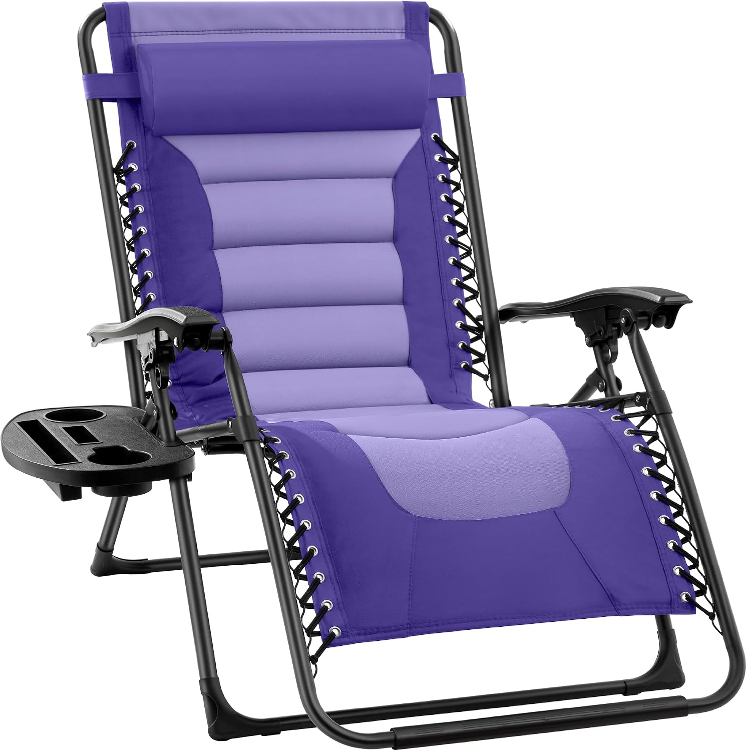 Best Choice Products Oversized Padded Zero Gravity Chair, Folding Outdoor Patio Recliner, XL Anti Gravity Lounger for Backyard w/Headrest, Cup Holder
