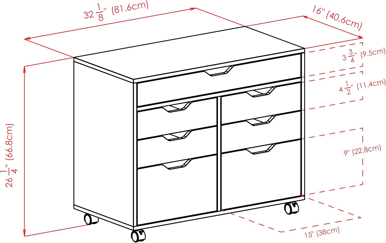 Winsome Halifax Mobile Storage Cabinet with Doors & Drawers, Stylish & Functional Home Storage Cabinet for Filing, Kitchen Organization, Moveable Furniture for Office, Dorms, Apartments
