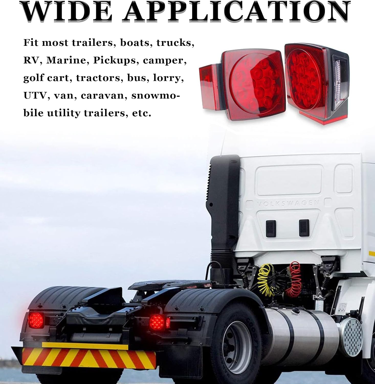 LED Trailer Light Kit, Super Bright Submersible Brake Stop Turn Tail License Lights for Under 80" Camper Truck RV Boat Snowmobile, IP68 Waterproof