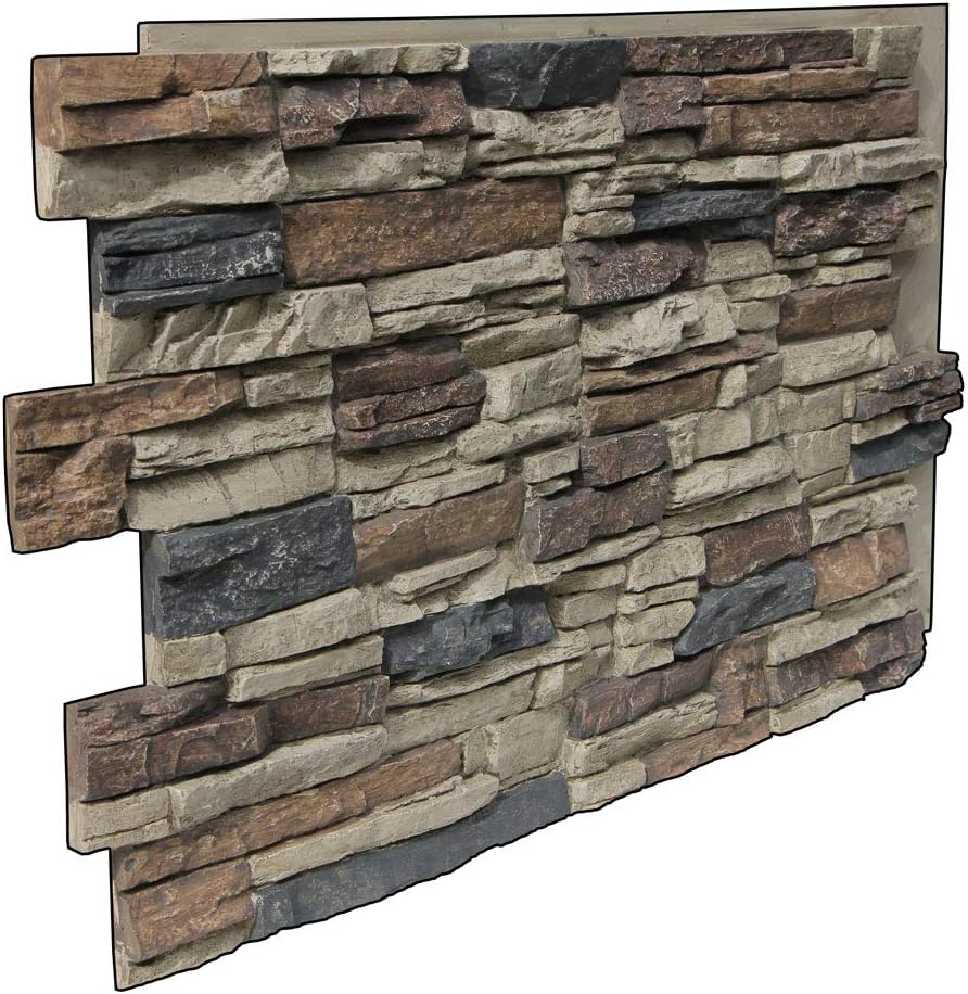 Lightning Ridge 48 in. x 24 in. Class A Fire Rated Faux Stone Siding Panel Finished Nature Spirit