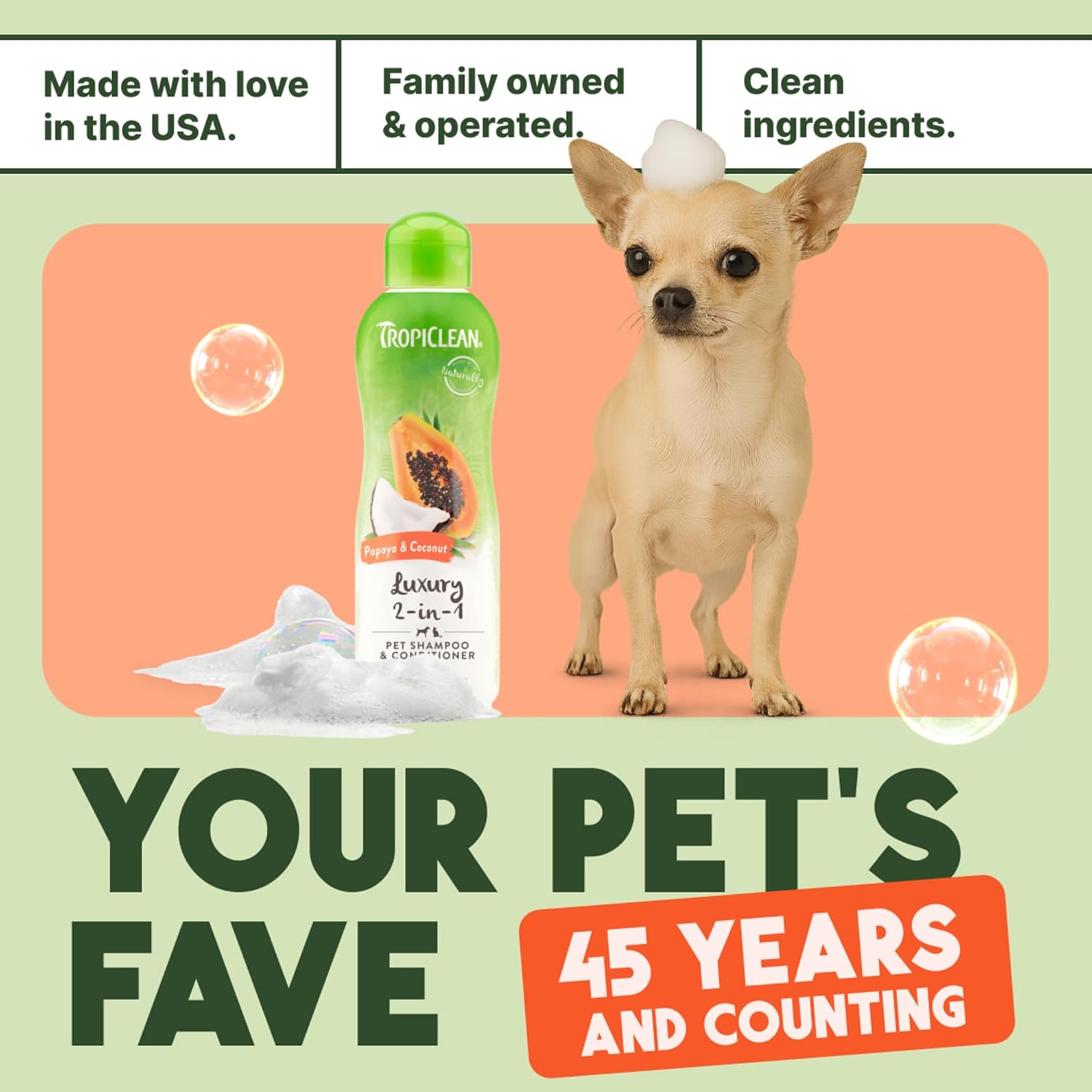TropiClean Deodorizing Dog Shampoo, Berry & Coconut Scent, 2.5 Gallon