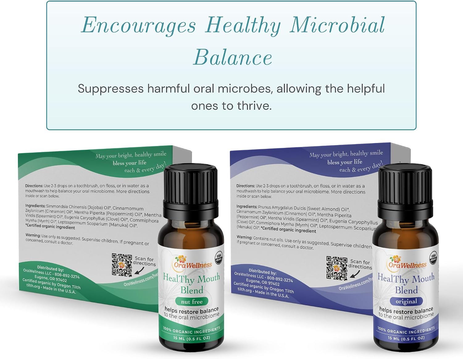 OraWellness Nut Free Healthy Mouth Blend Organic Tooth Oil, Fluoride Free | Made in the USA with Essential Oils, Natural Toothpaste & Mouthwash Alternative, Supports Healthy Mouth, Teeth & Gums, 3 Pack