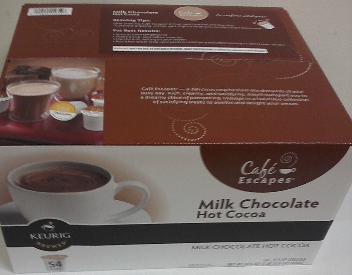 Keurig Cafe Escapes Milk Chocolate Hot Cocoa 54 K-cups Box -Café Escapes
