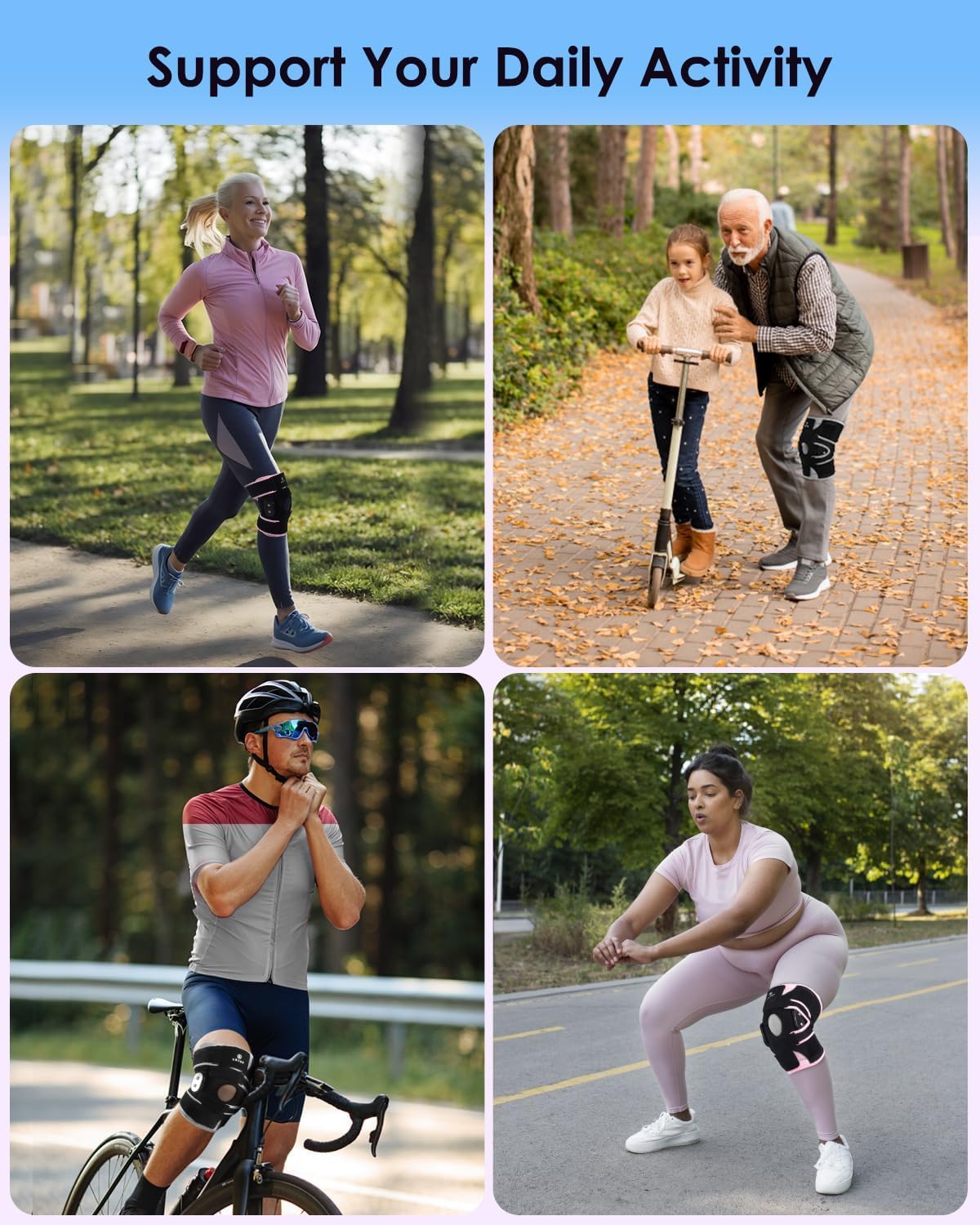 Lightweight Hinged Knee Brace for Meniscus Tear, Arthritis, ACL, MCL Pain – Adjustable 360° Wraparound Strap & Dual-Side Stabilizers for Maximum Knee Support & Injury or Surgery Recovery for Men and Women
