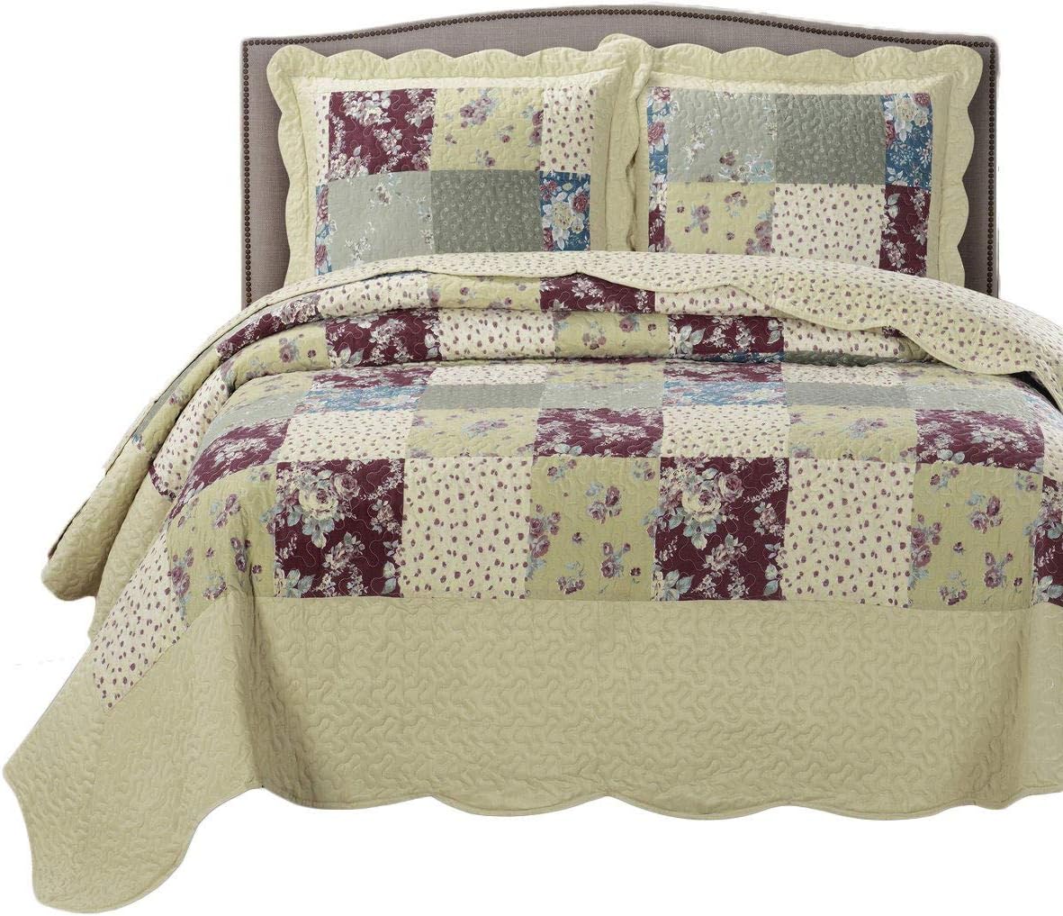 Royal Hotel Ayat Birds Oversized Coverlet Set Queen Size – Luxury Queen Quilt Bedspread, All Season Soft Filled Quilts