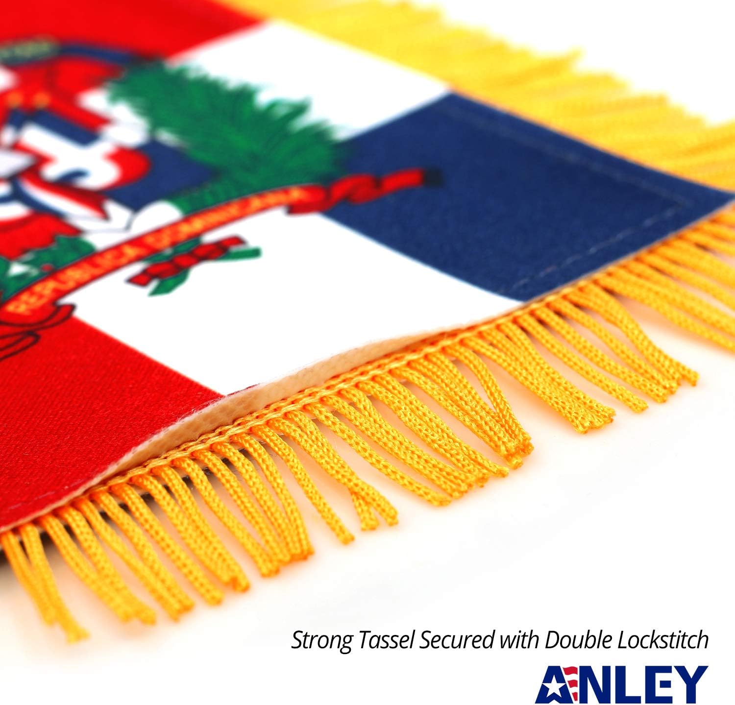 Anley 4 X 6 Inch Nicaragua Fringy Window Hanging Flag - Mini Banner & Car Rearview Mirror Décor - Fringed Nicaraguan Hanging Flag with Suction Cup