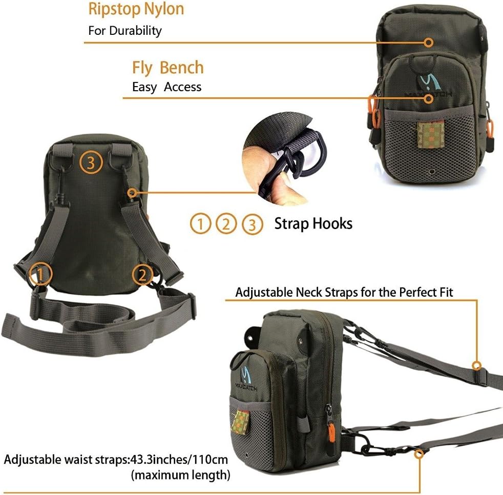 M MAXIMUMCATCH Maxcatch Fly Fishing Chest Bag Lightweight Chest Pack Fly Fishing Pouch