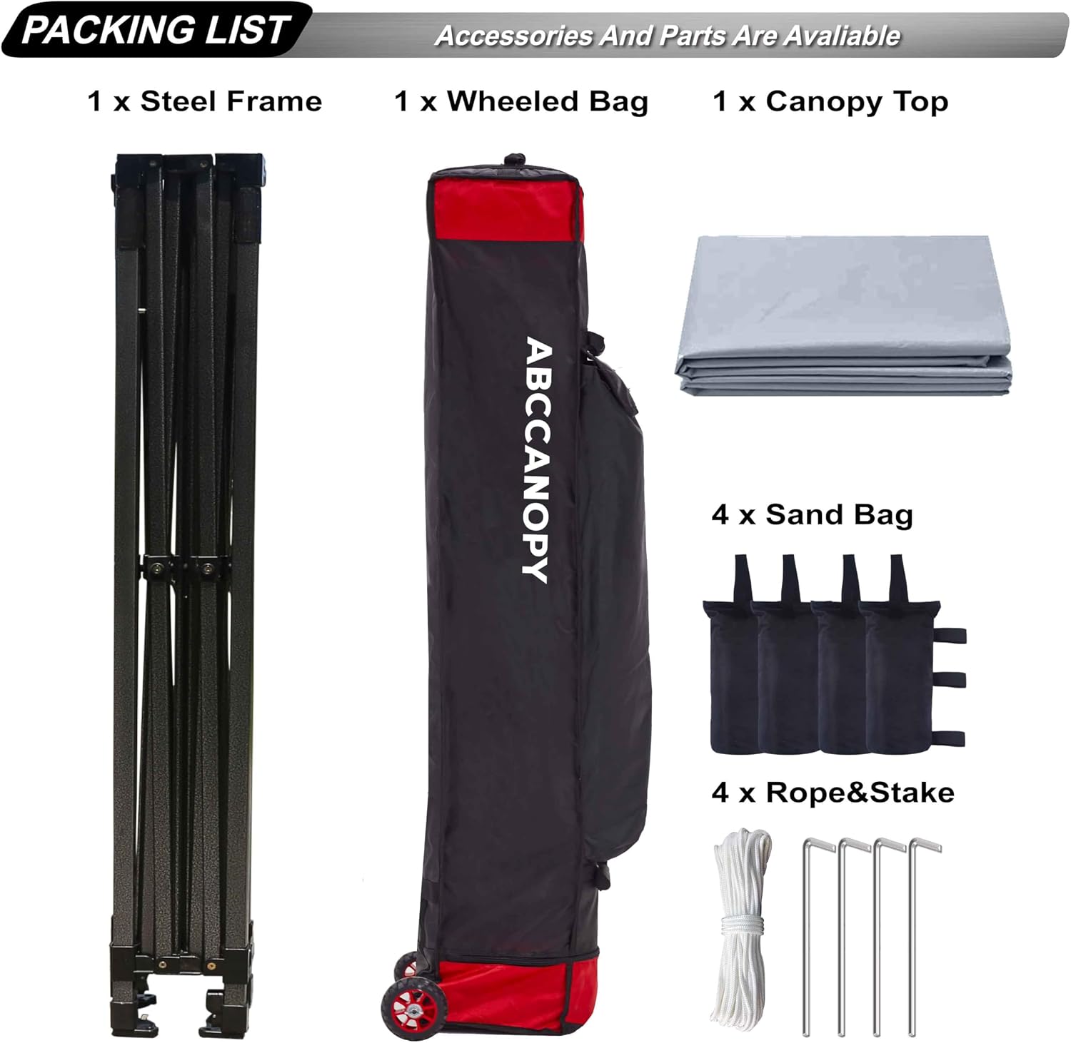 ABCCANOPY Patio Pop Up Canopy Tent 10x10 Commercial-Series (Black)