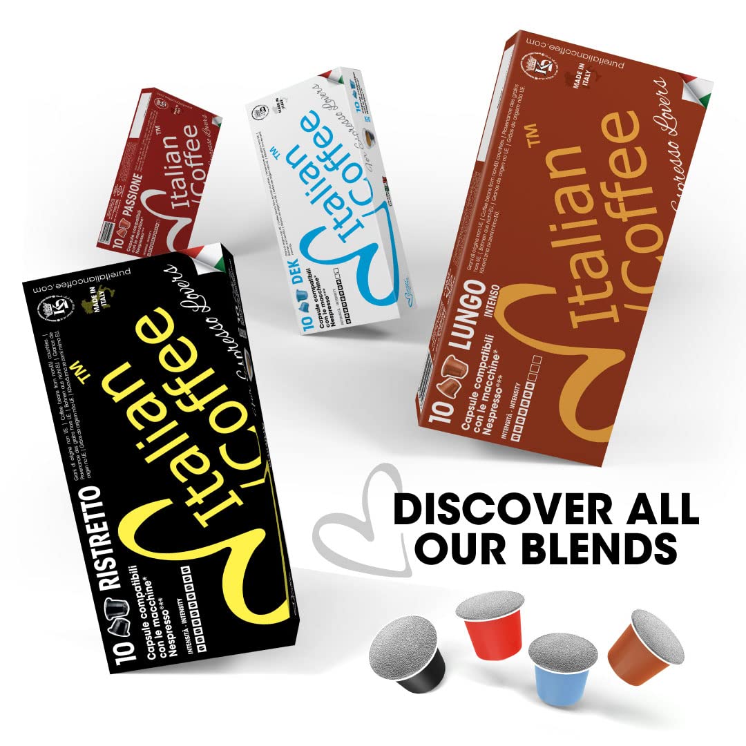 Italian Coffee Pods for Nespresso Original (Pack of 100 Regular Passione) | Compatible with Nespresso Original Machines, BPA-free espresso capsules, made in Italy, Intensity 9/10