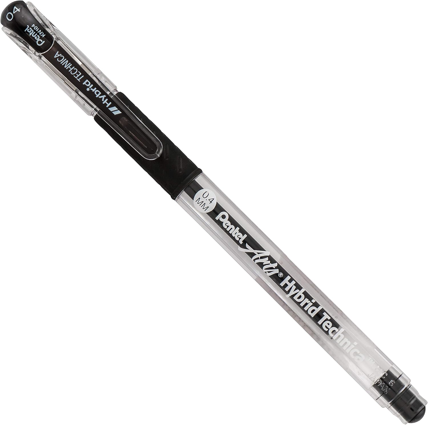 Pentel Arts Hybrid Technica Pen, (0.3mm), Ultra Fine Point, Black Ink, Box of 12 (KN103-A)