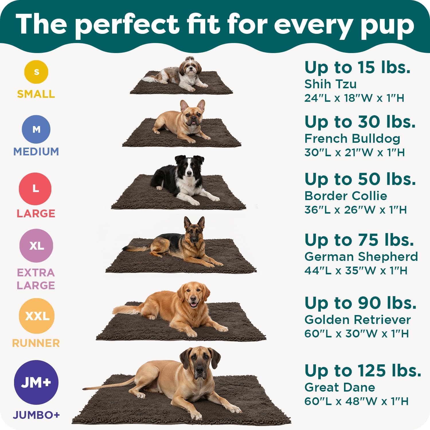 Furhaven 60" x 48" Highly Absorbent Dog Door Mat for Muddy Paws, 100% Washable, Perfect for Entryway, Kitchen