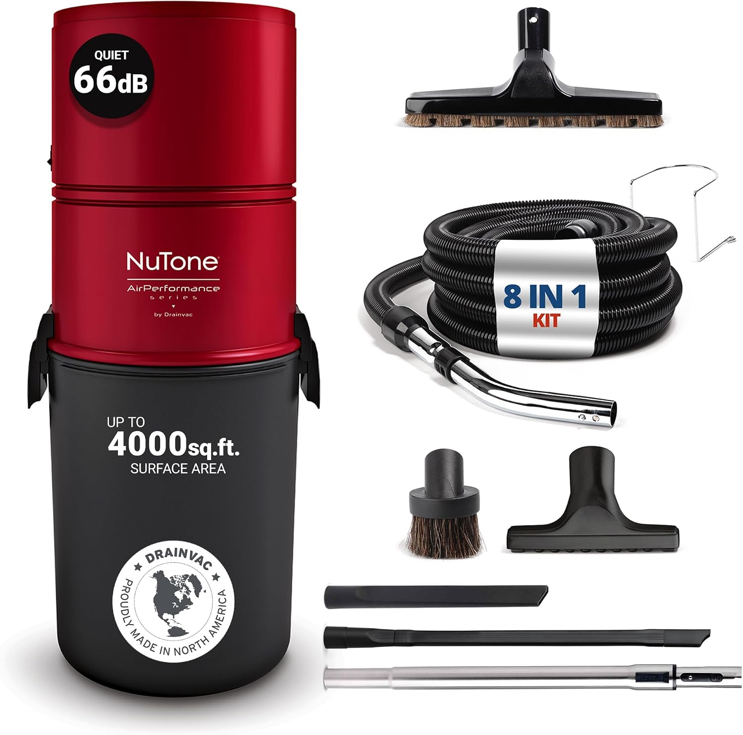 Drainvac Broan-nutone 550 Air watts Residential Central Vacuum System - Anti-Vibration, Powerful Suction