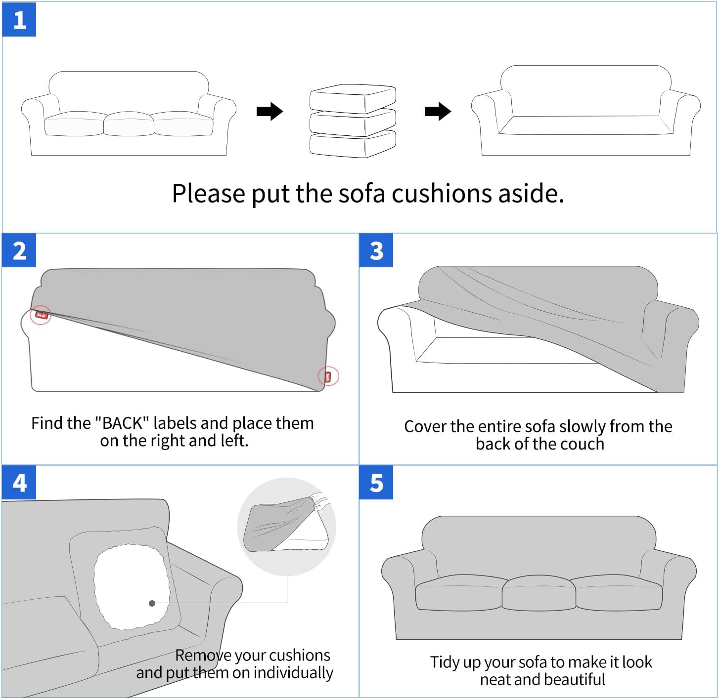 MAXIJIN Latest Recliner Slipcovers for Living Room 4 Pieces Stretch Jacquard Recliner Chair Cover Soft Fitted Recliner Protector with Elastic Bottom