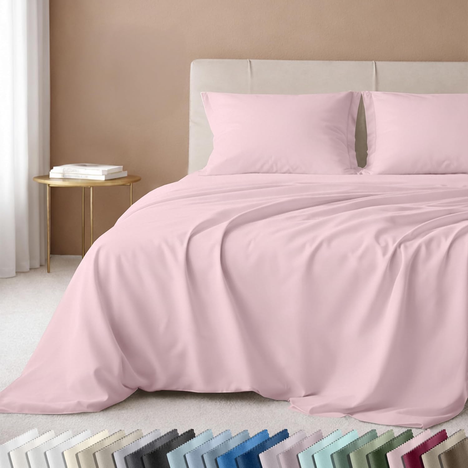 California Design Den Luxury 600 Thread Count Full Size Sheet Sets, Seafoam | 100% Cotton Sateen Backed by Good Housekeeping Seal, Soft & Smooth, 16" Deep Pocket, All-Around Elastic, Durable, Easy Care